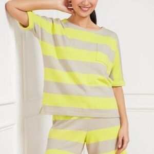 Talbots French Terry Top Sweatshirt - Rally Stripe
